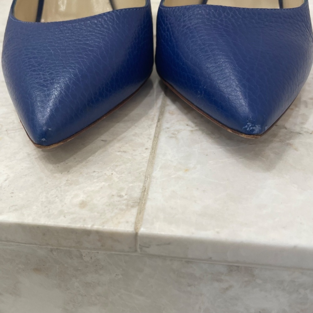 POLLINI {39.5} Heels Blue Silver Chunky Heel Pointed Toe - Picture 6 of 6